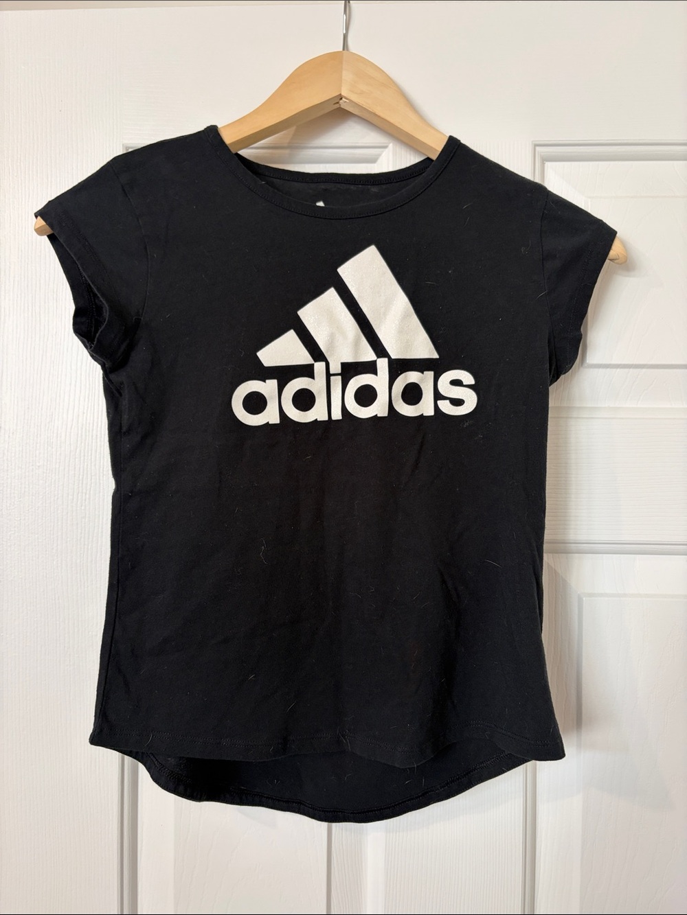 adidas Black Tee with White Logo for Kids
